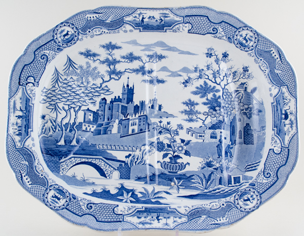 Meat Dish or Platter with tree and well c1820